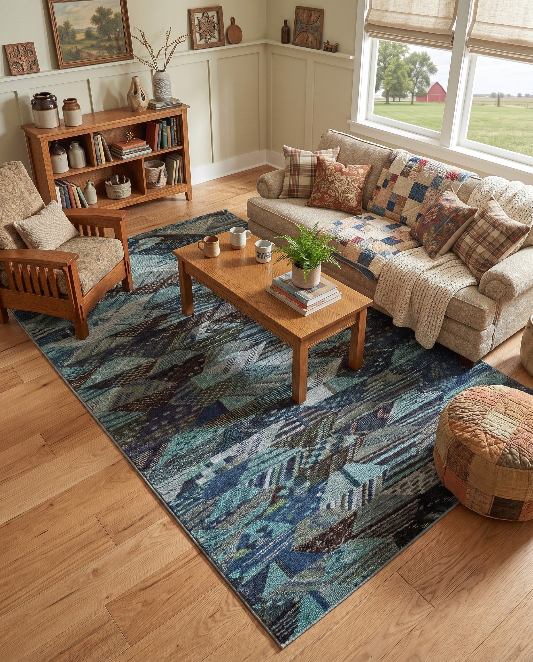 Blue Washable Mesa Rug