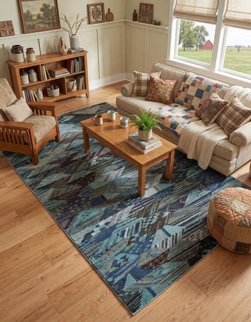 Blue Washable Mesa Rug
