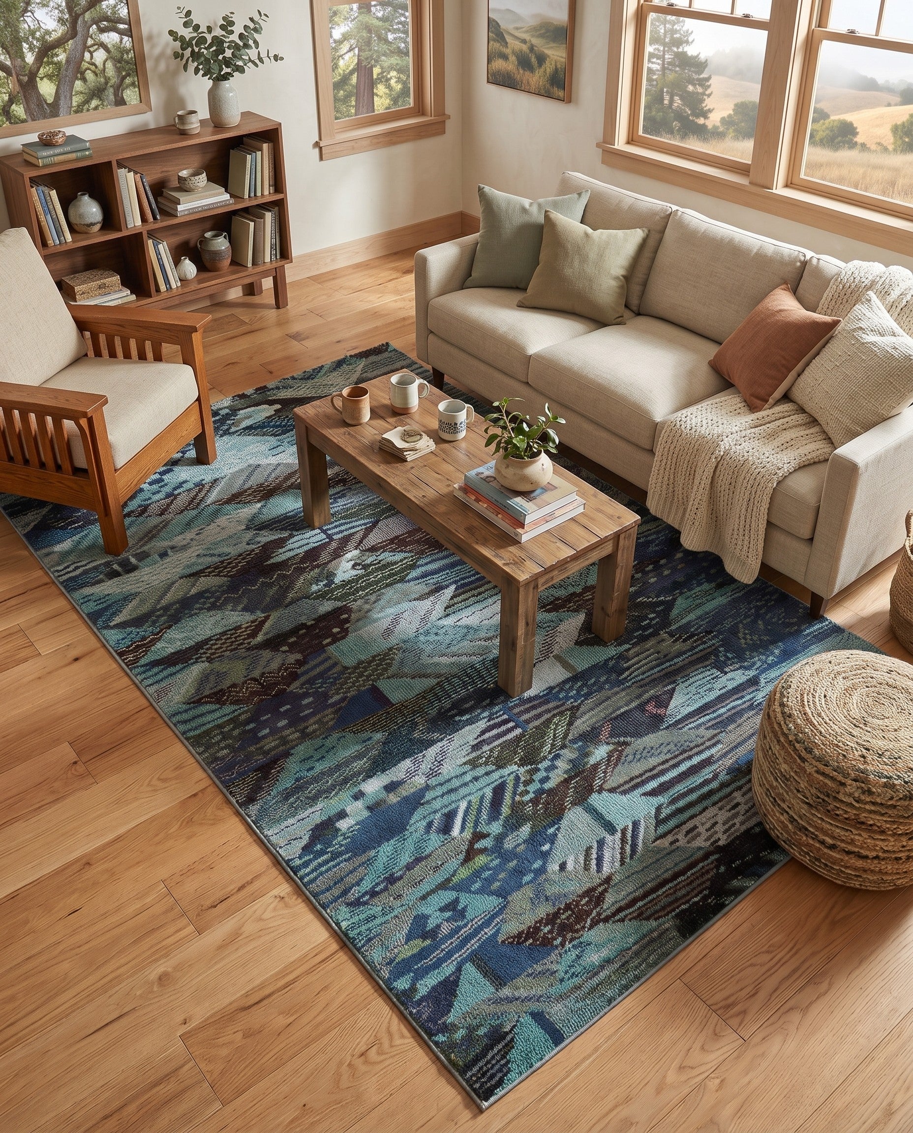Blue Washable Mesa Rug