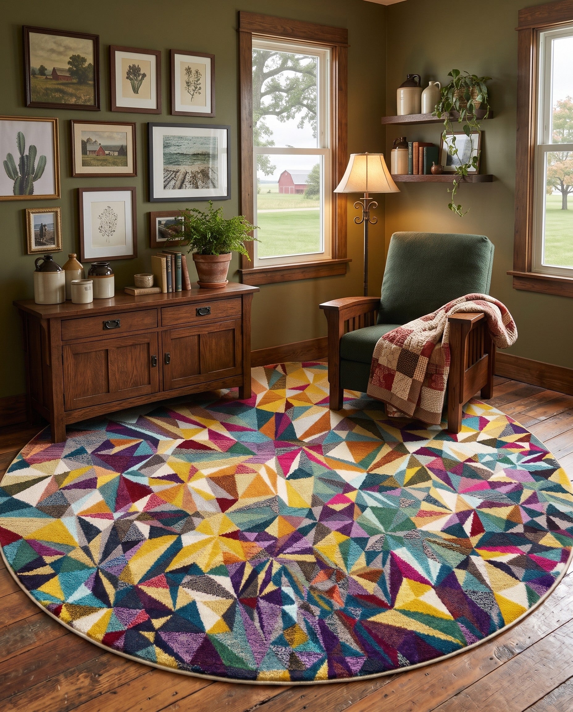 Washable Hyacinth Round Rug