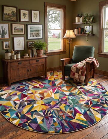 Washable Hyacinth Round Rug