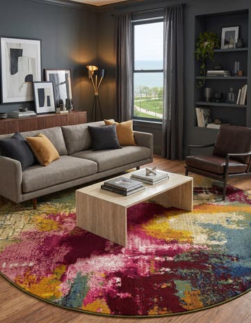 Washable Hyacinth Round Rug