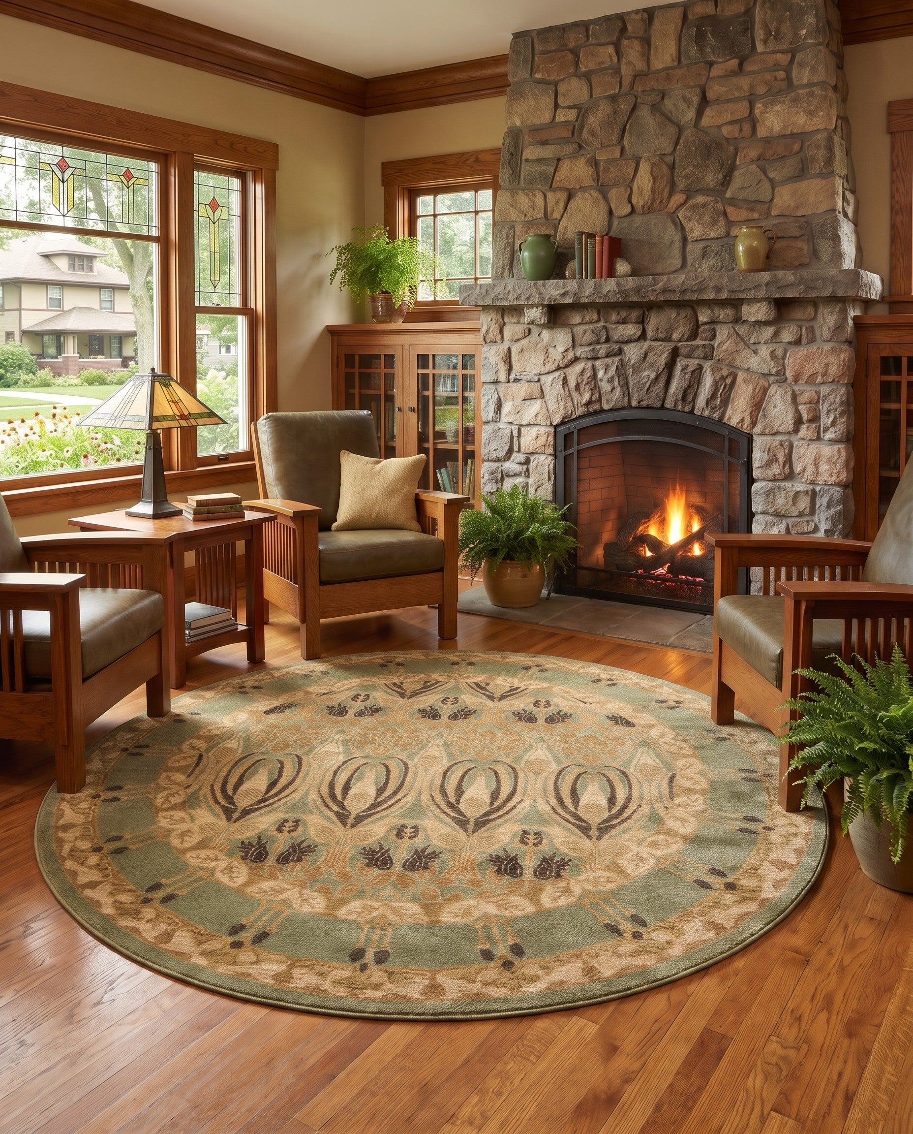Light Green Chelsea Round Rug