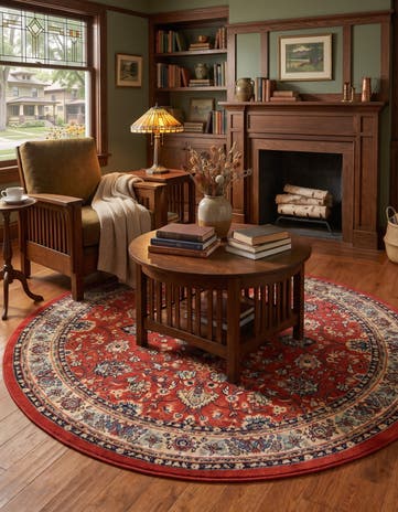 Terracotta Yasmin Round Rug