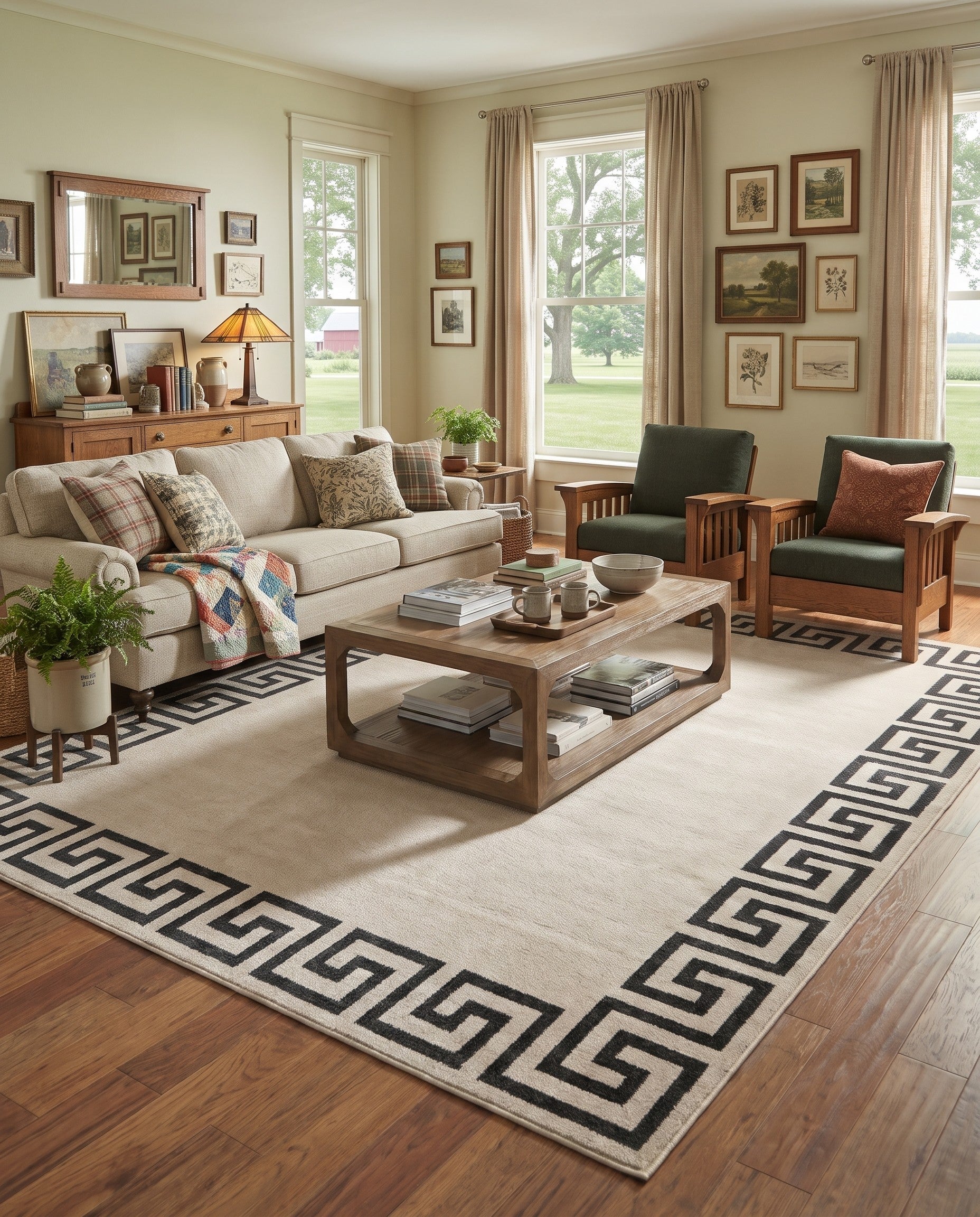 Beige and Gray Hera Rug