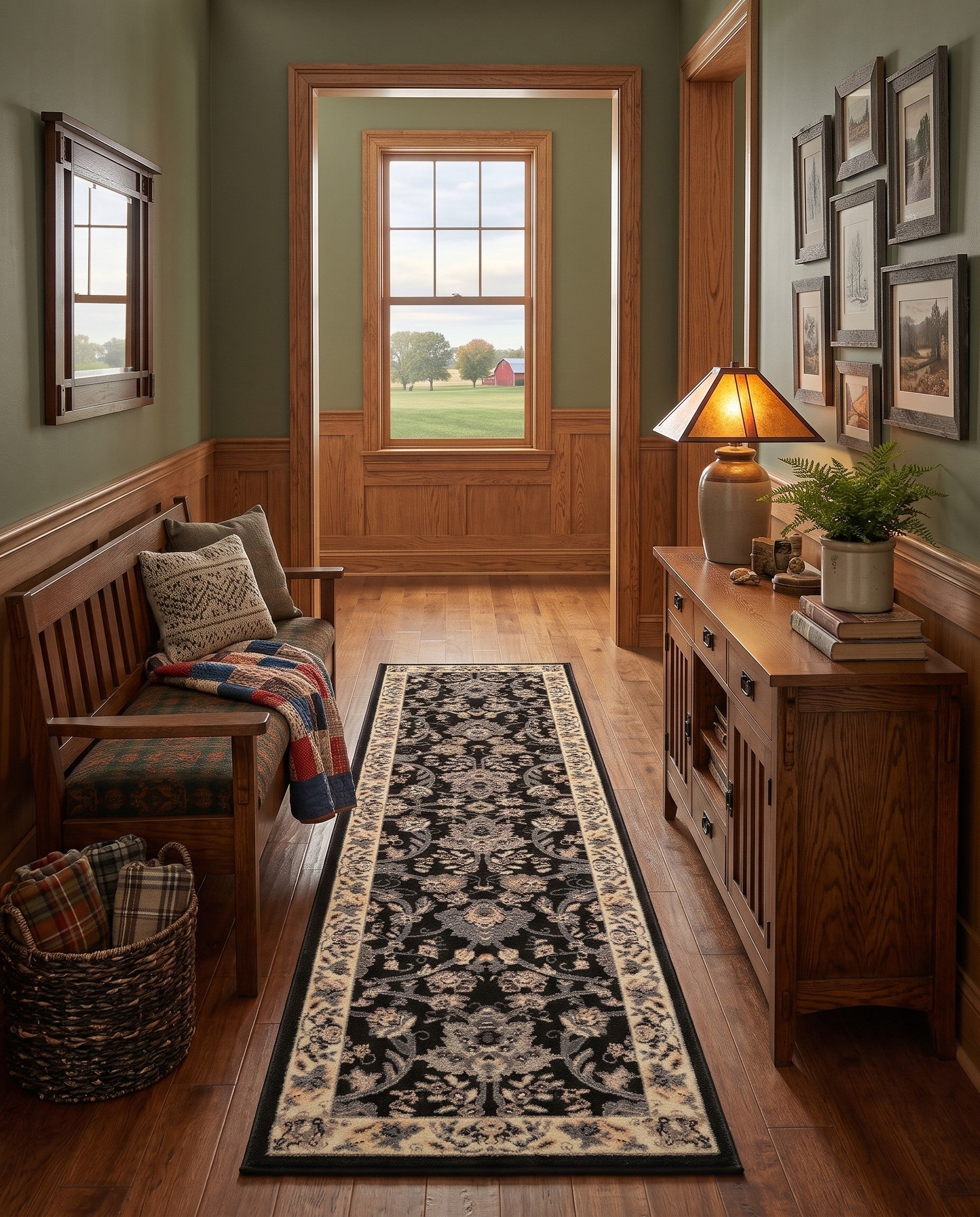 Black Yasmin Runner Rug
