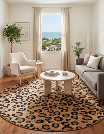 Light Brown Savannah Round Rug