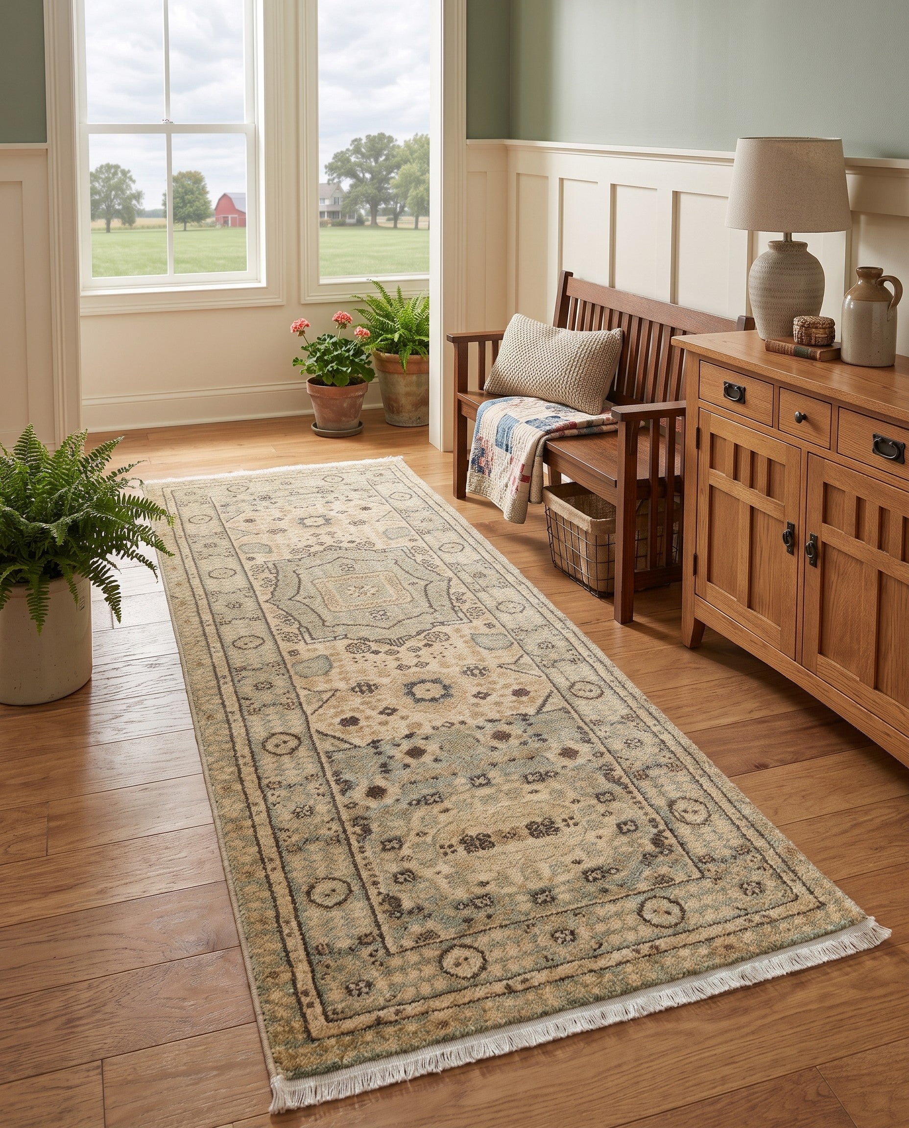 Light Green Amina Runner Rug