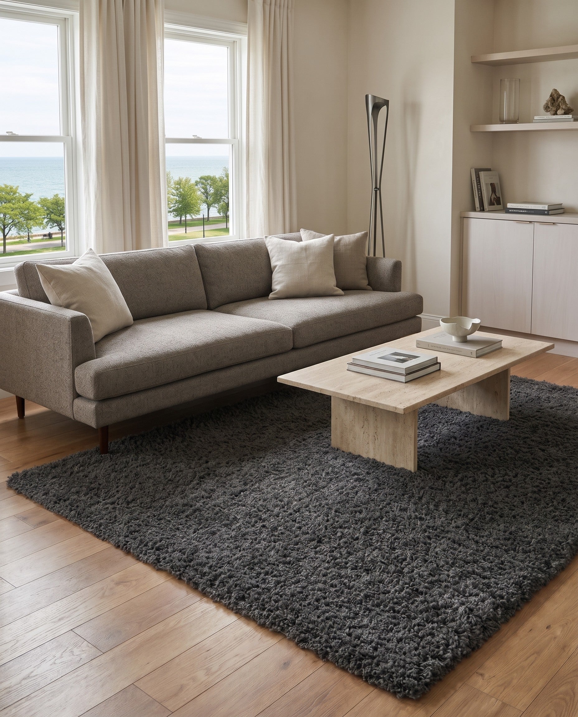 Graphite Gray Solid Shag Rug