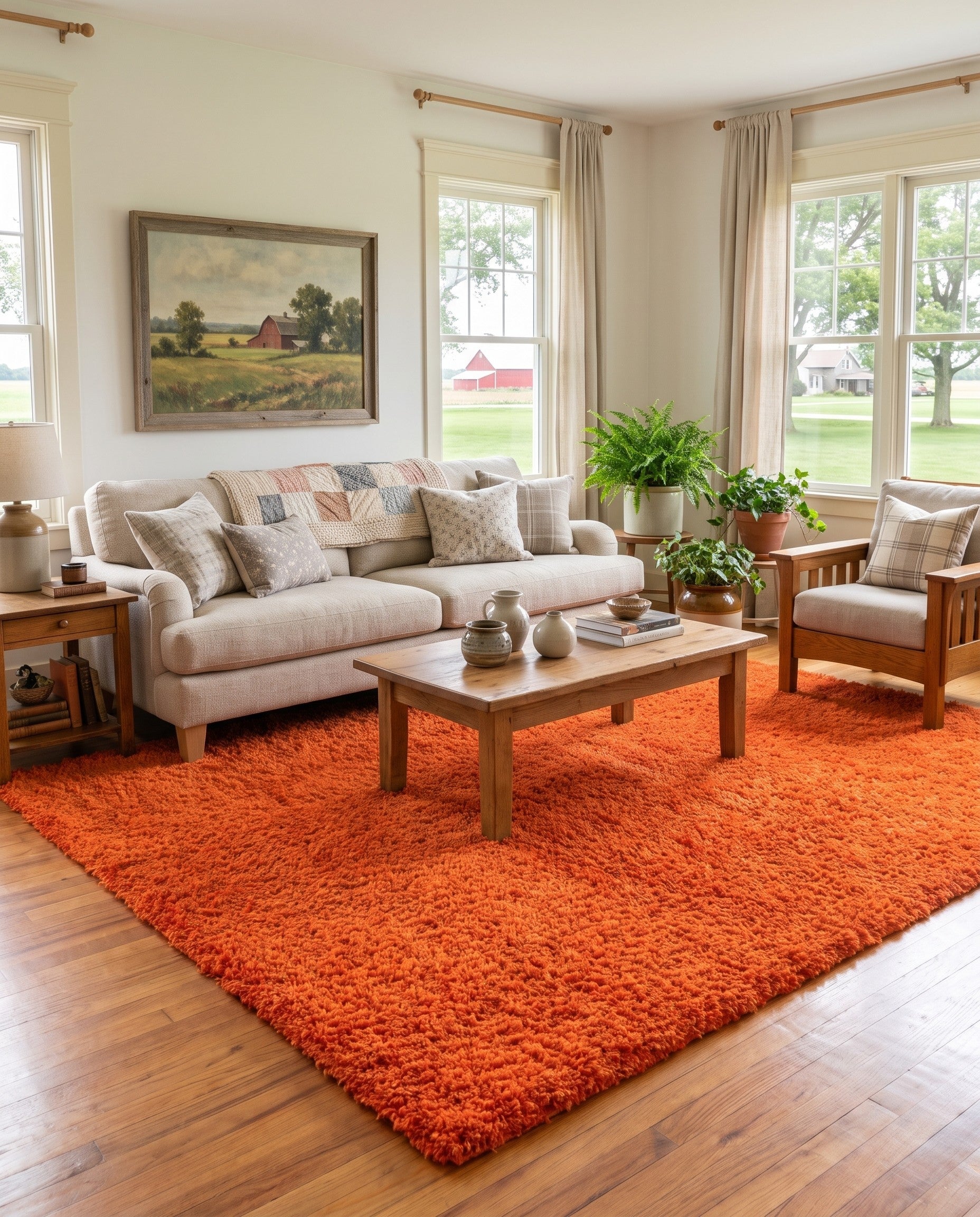 7' 10 x 11' Solid Shag Rug