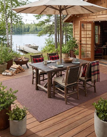 Brown Easy-Clean Modern Indoor / Outdoor Rug