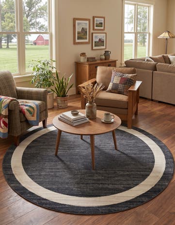 Black Angelica Round Rug