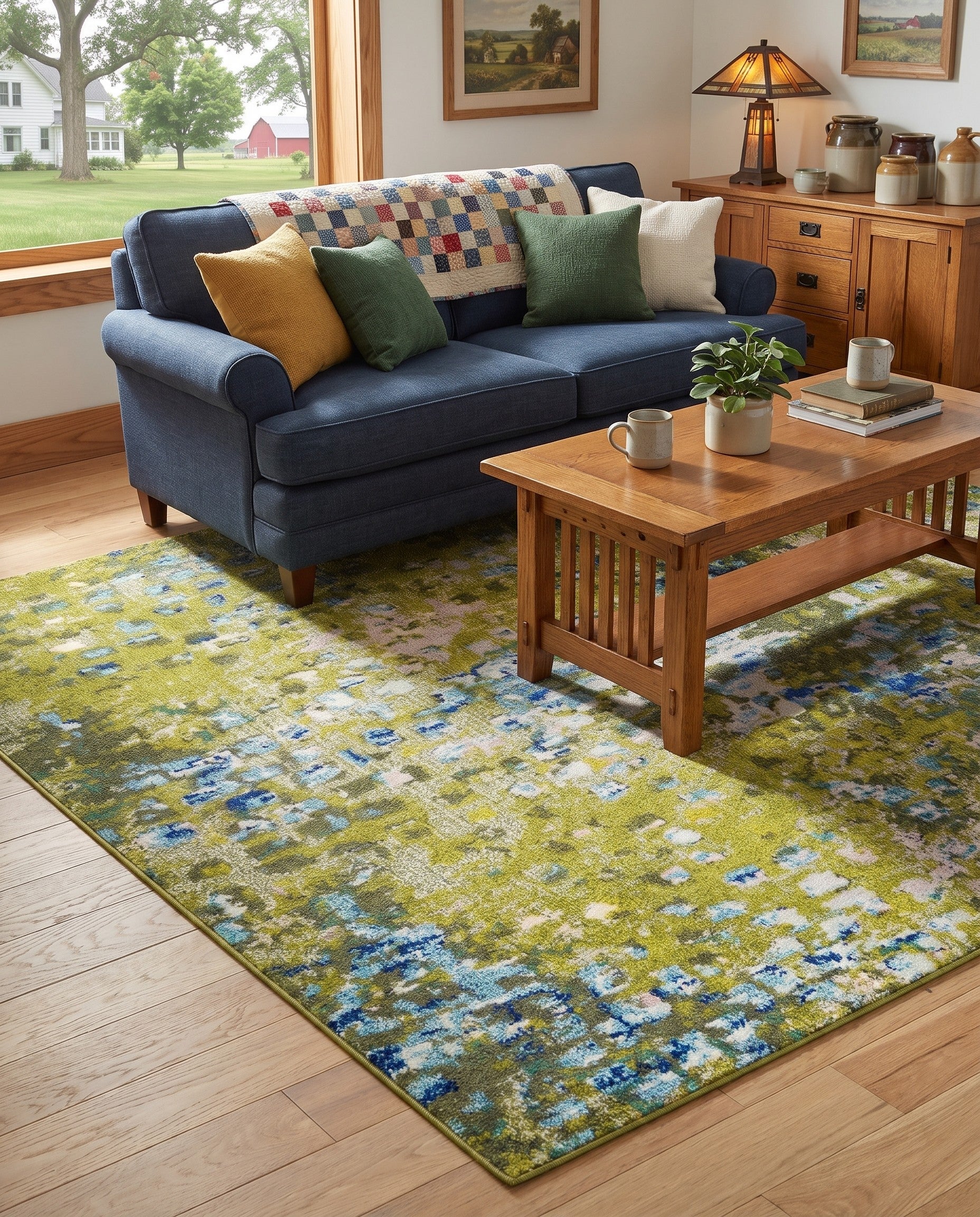 Green Washable Sevilla Rug
