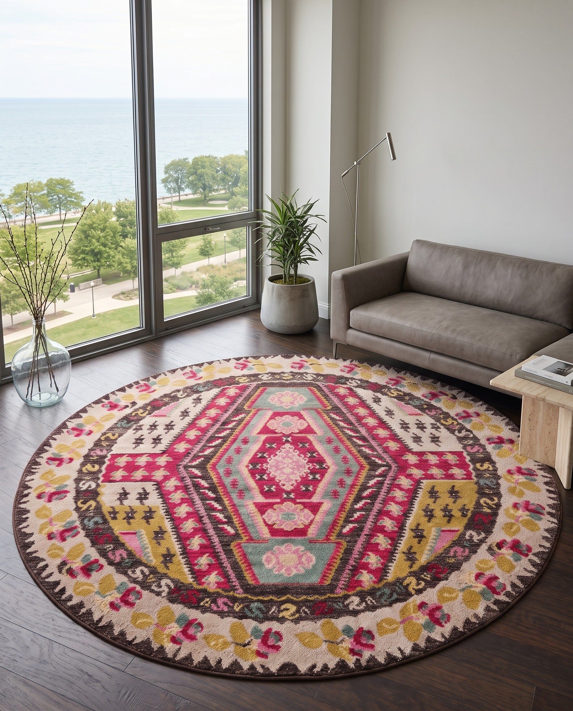 8' x 8' Washable Mesa Round Rug