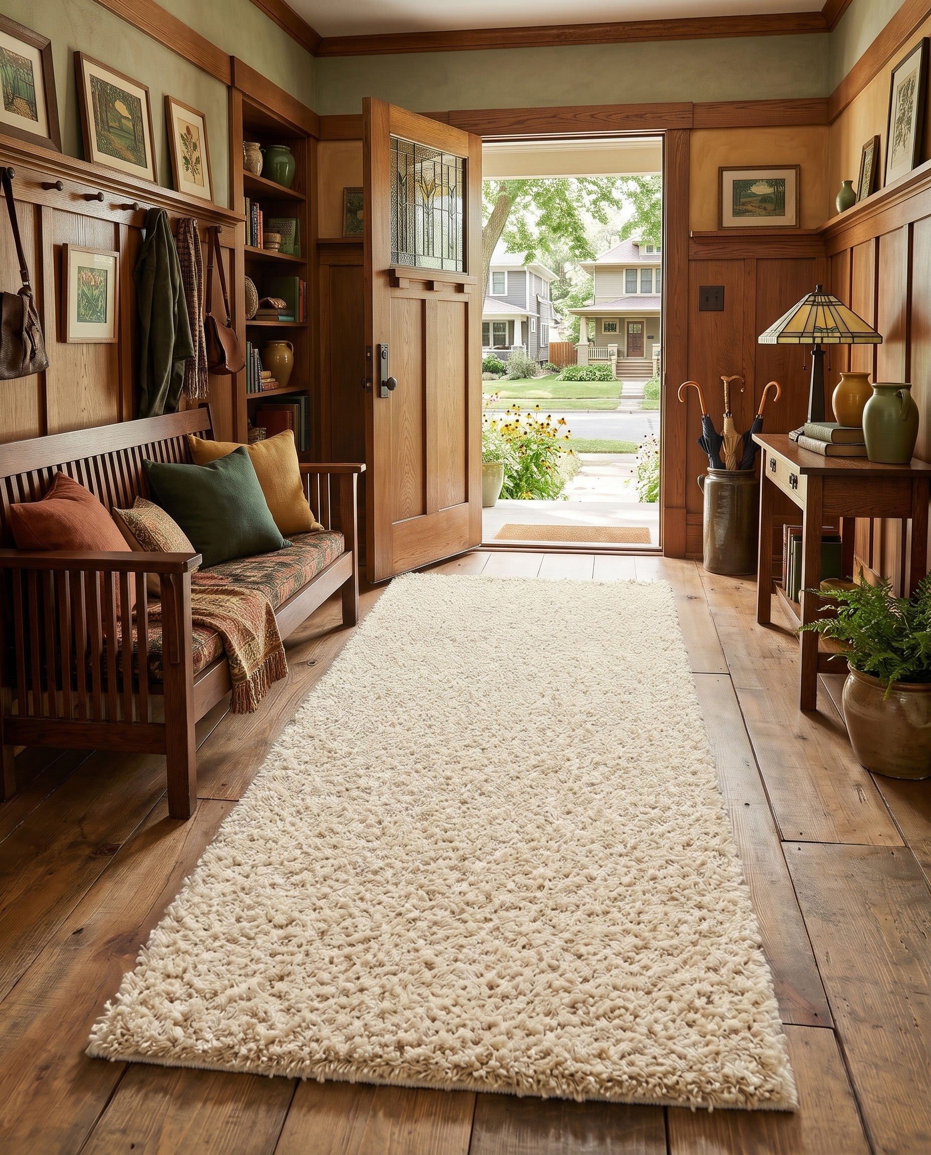 2' 7 x 10' Solid Shag Runner Rug