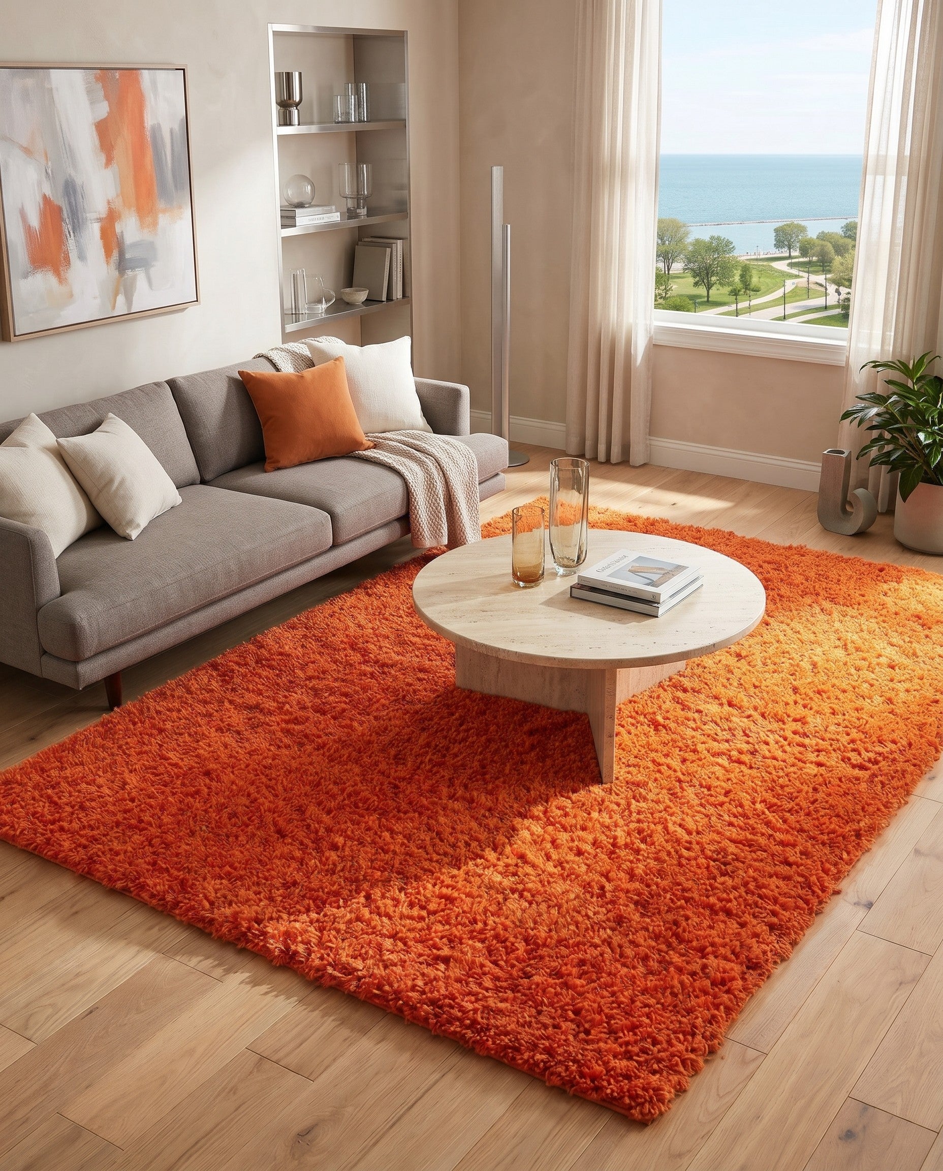 4' x 6' Solid Shag Rug