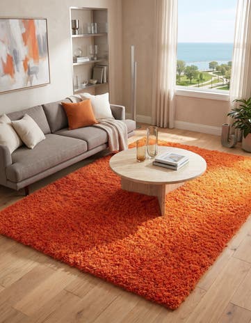4' x 6' Solid Shag Rug