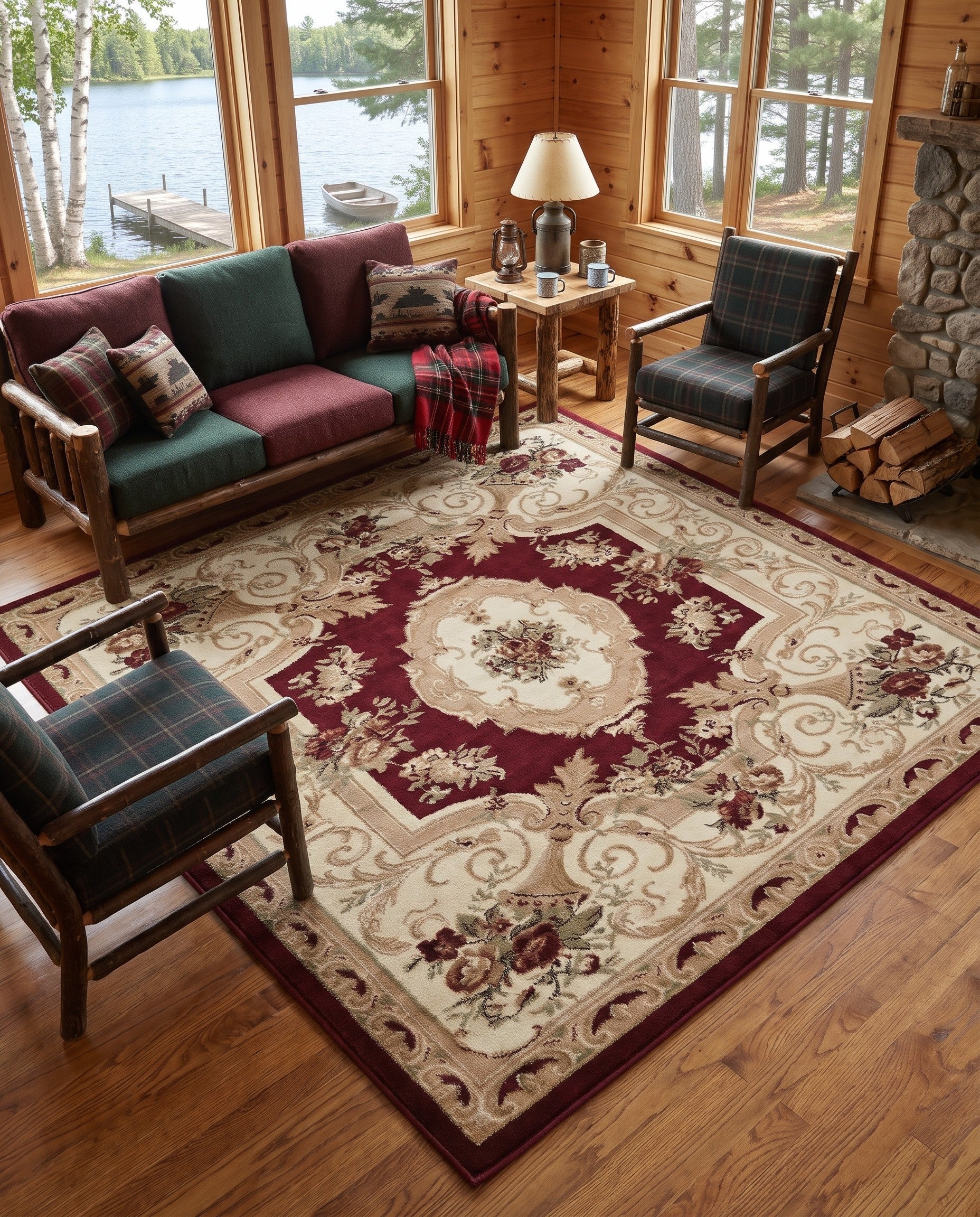 Red Chateau Square Rug