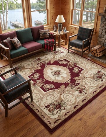 Red Chateau Square Rug