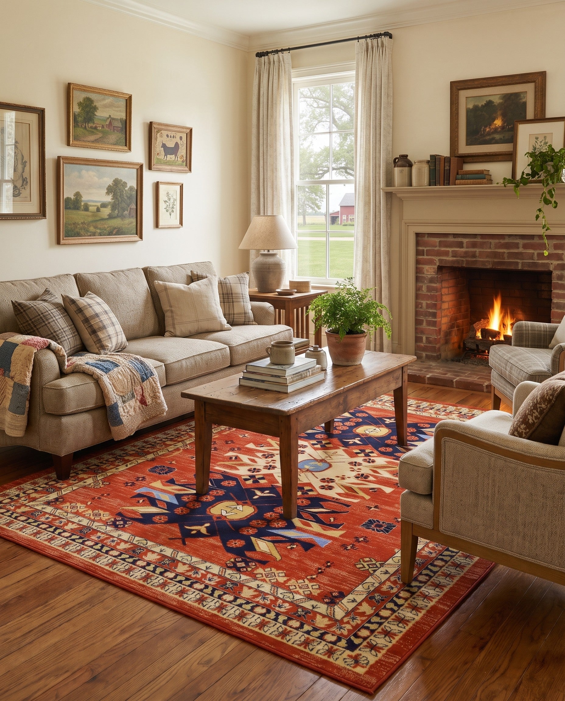 Terracotta Heris Rug