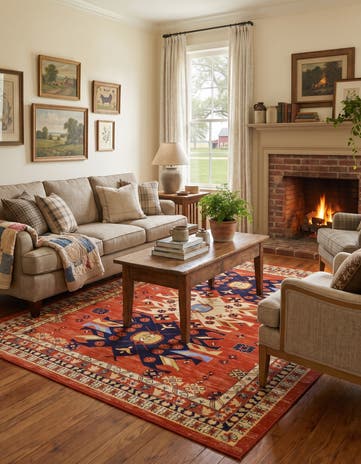 Terracotta Heris Rug