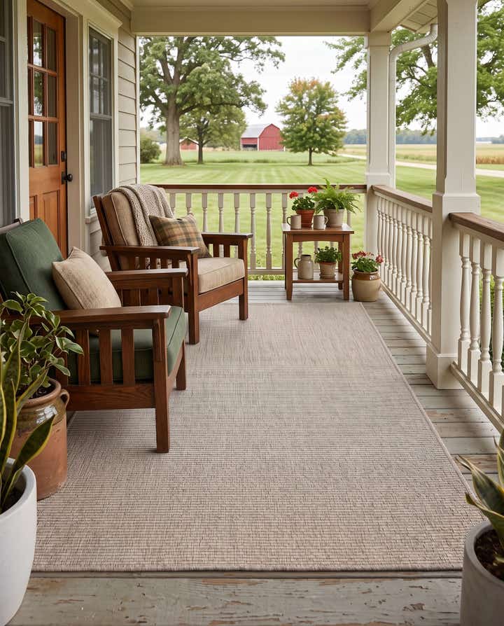 4' x 6' Easy-Clean Solid Indoor / Outdoor Rug