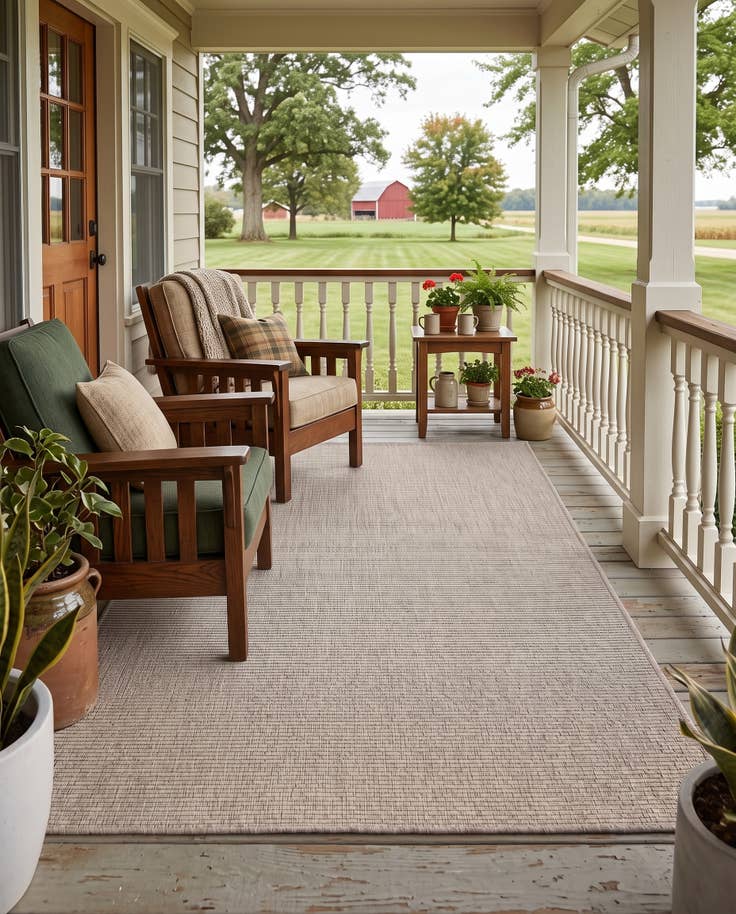 Detail image of 4' x 6' Easy-Clean Solid Indoor / Outdoor Rug
