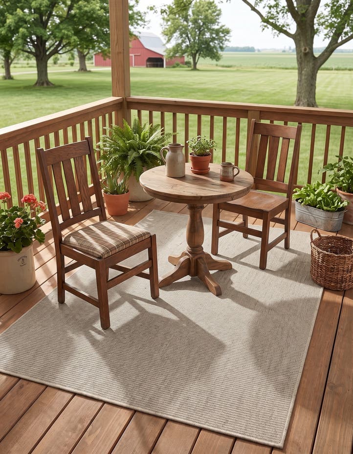 4' x 6' Easy-Clean Solid Indoor / Outdoor ...
