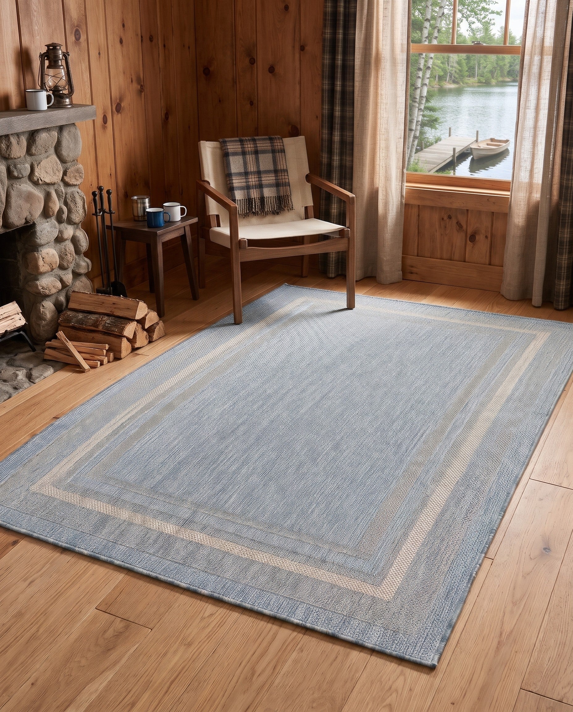 4' x 6' Easy-Clean Estuary Border Indoor / Outdoor Rug
