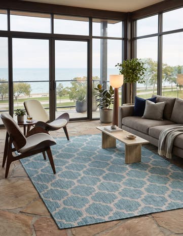 6' x 9' Easy-Clean Lattice Indoor / Outdoor Rug