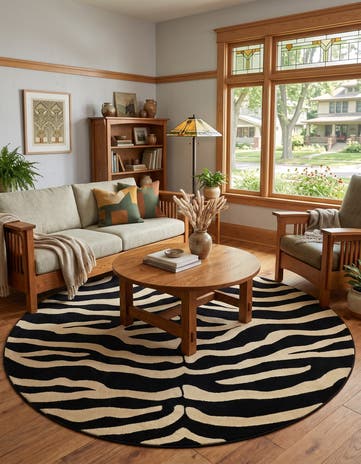 Black Savannah Round Rug