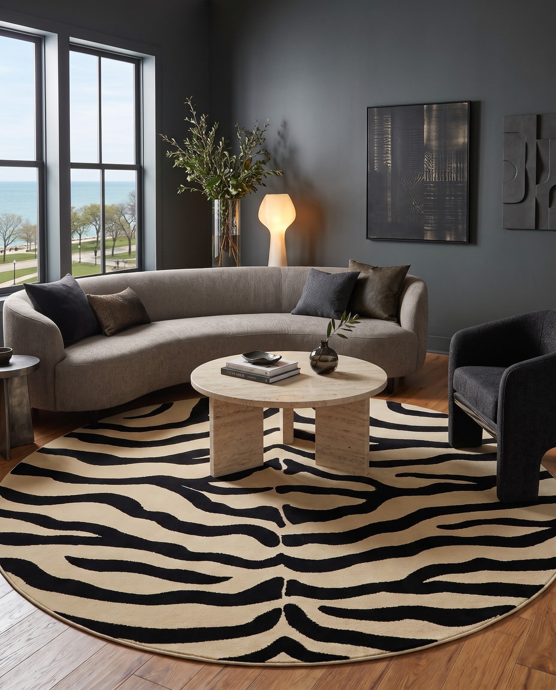 Cream Savannah Round Rug