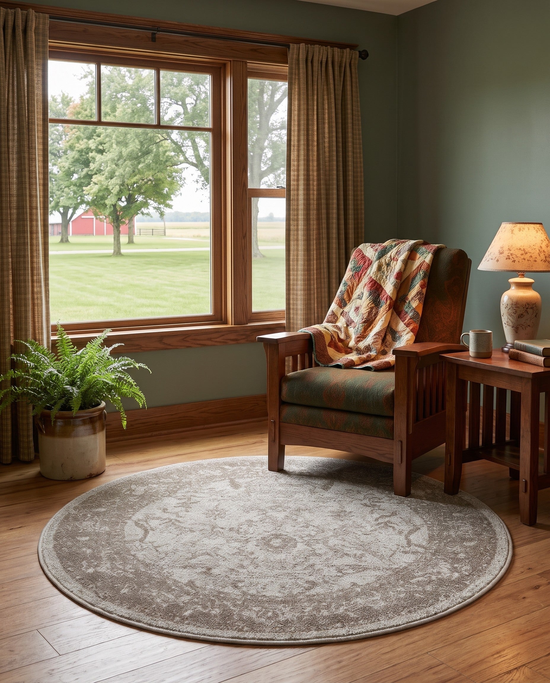 Light Gray Miranda Round Rug