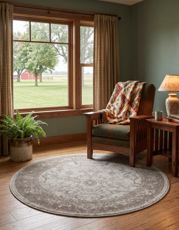 Light Gray Miranda Round Rug