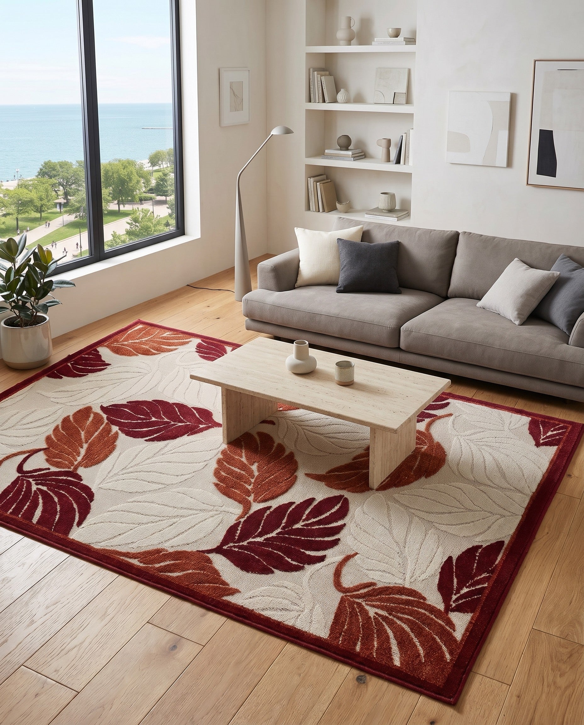 4' x 6' Easy-Clean Giselle Botanical Indoor / Outdoor Rug