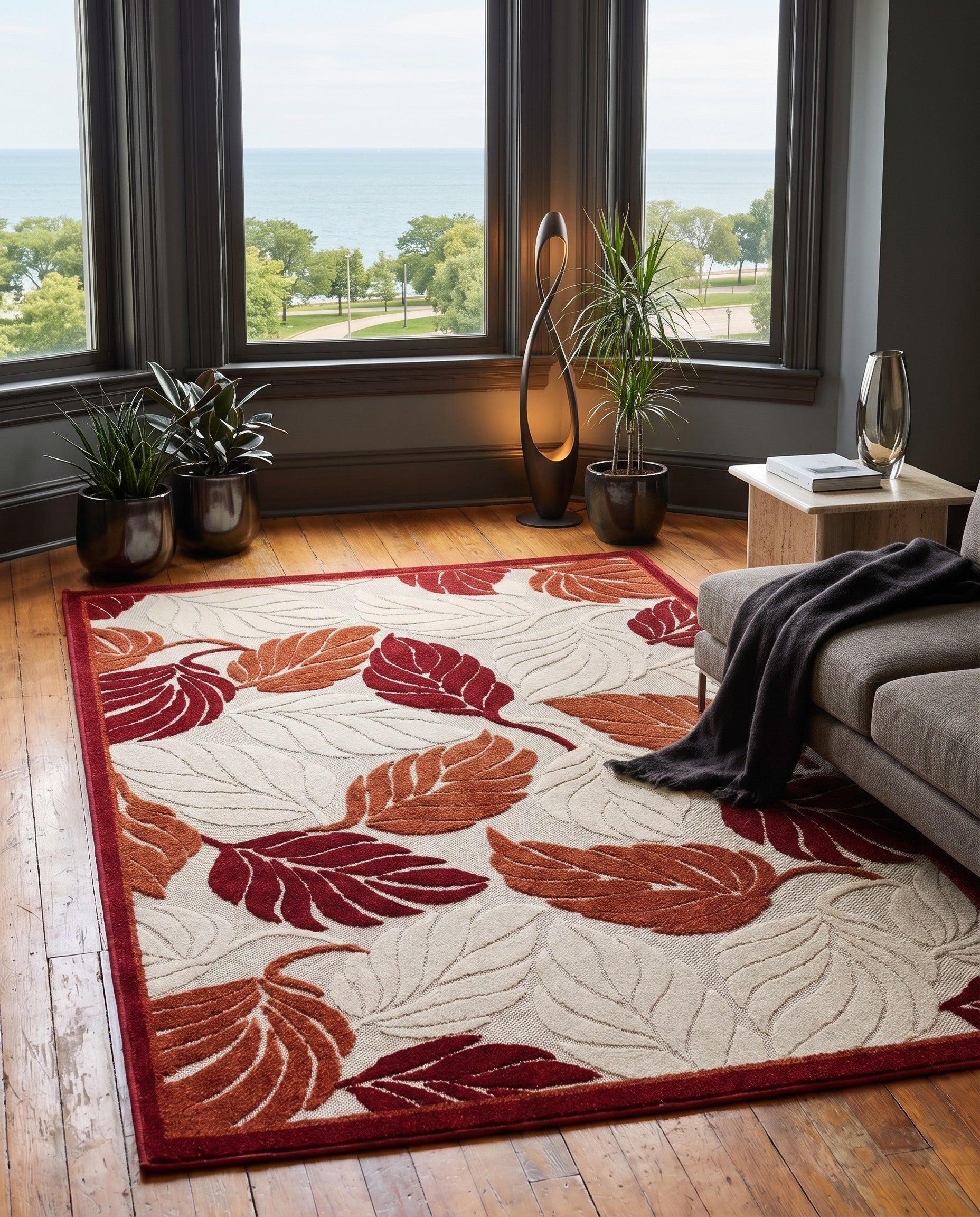 4' x 6' Easy-Clean Giselle Botanical Indoor / Outdoor Rug
