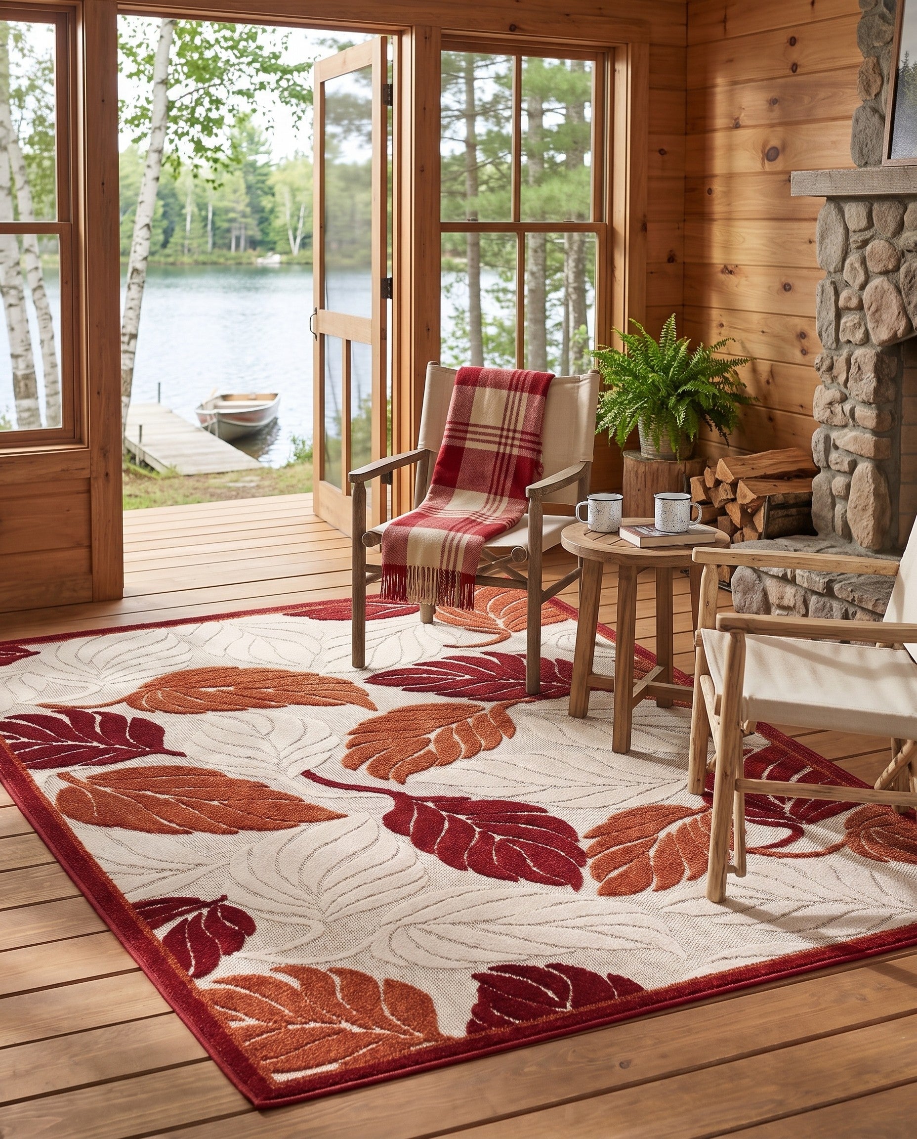 4' x 6' Easy-Clean Botanical Indoor / Outdoor Rug