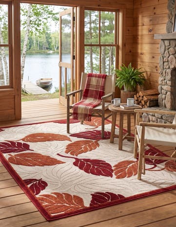 4' x 6' Easy-Clean Botanical Indoor / Outdoor Rug