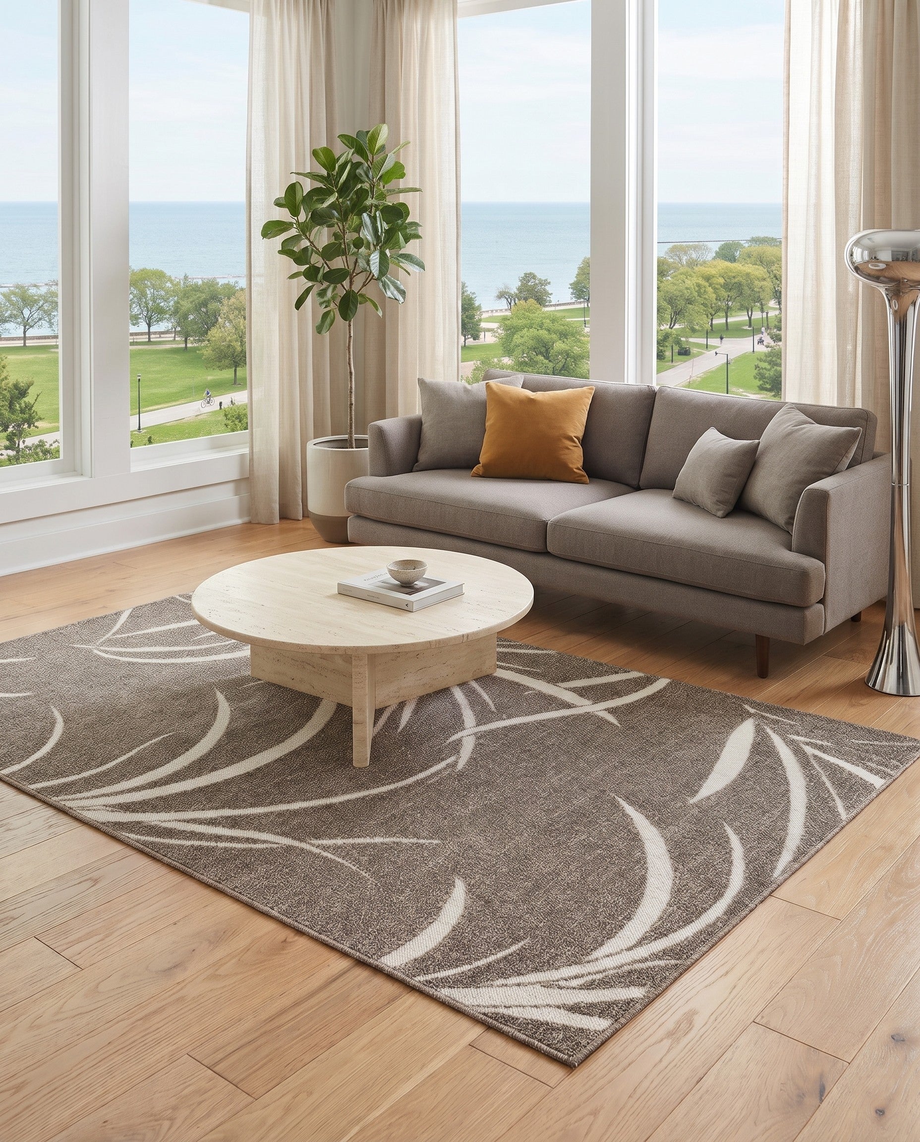 5' x 8' Easy-Clean Botanical Indoor / Outdoor Rug