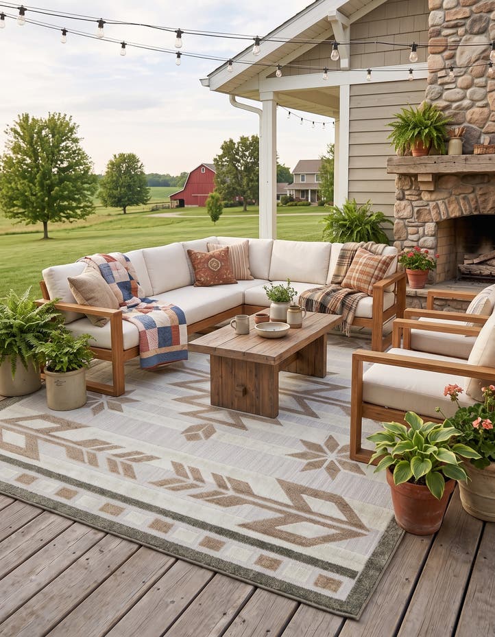 8' x 10' Easy-Clean Modern Indoor / Outdoor...
