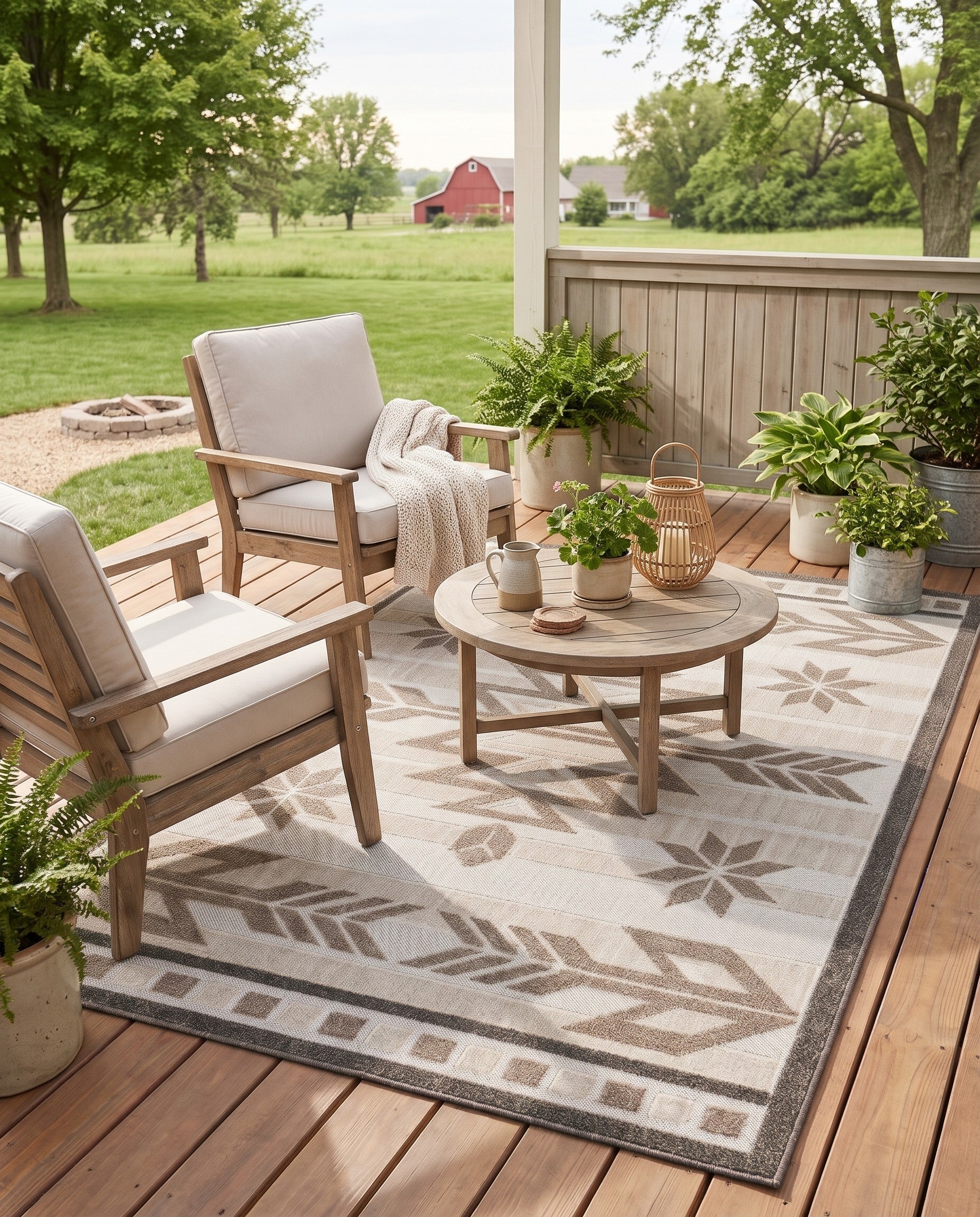 5' x 8' Easy-Clean Modern Indoor / Outdoor Rug