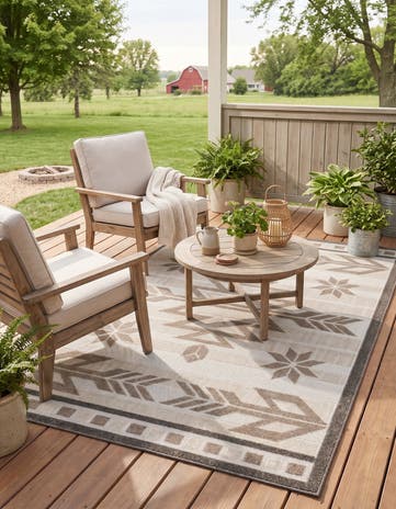 5' x 8' Easy-Clean Modern Indoor / Outdoor Rug