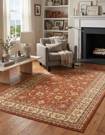 Brick Red Light Rose Aditi Rug