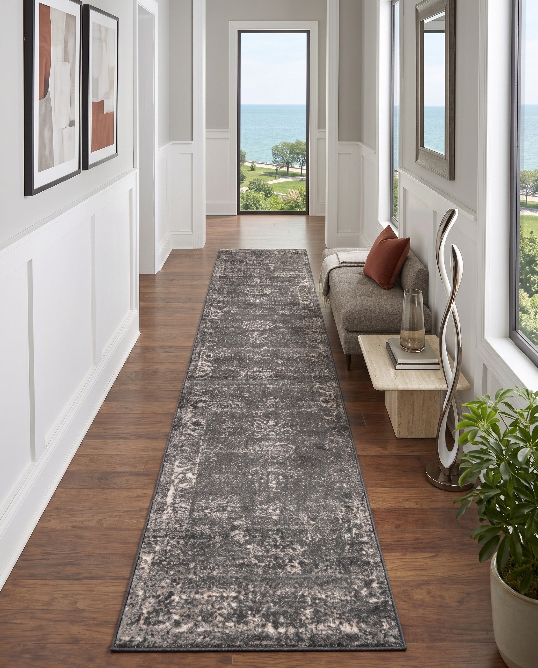 Dark Gray Monte Carlo Runner Rug