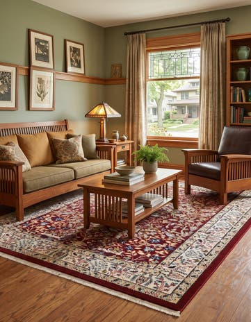 Burgundy Nain Design Rug