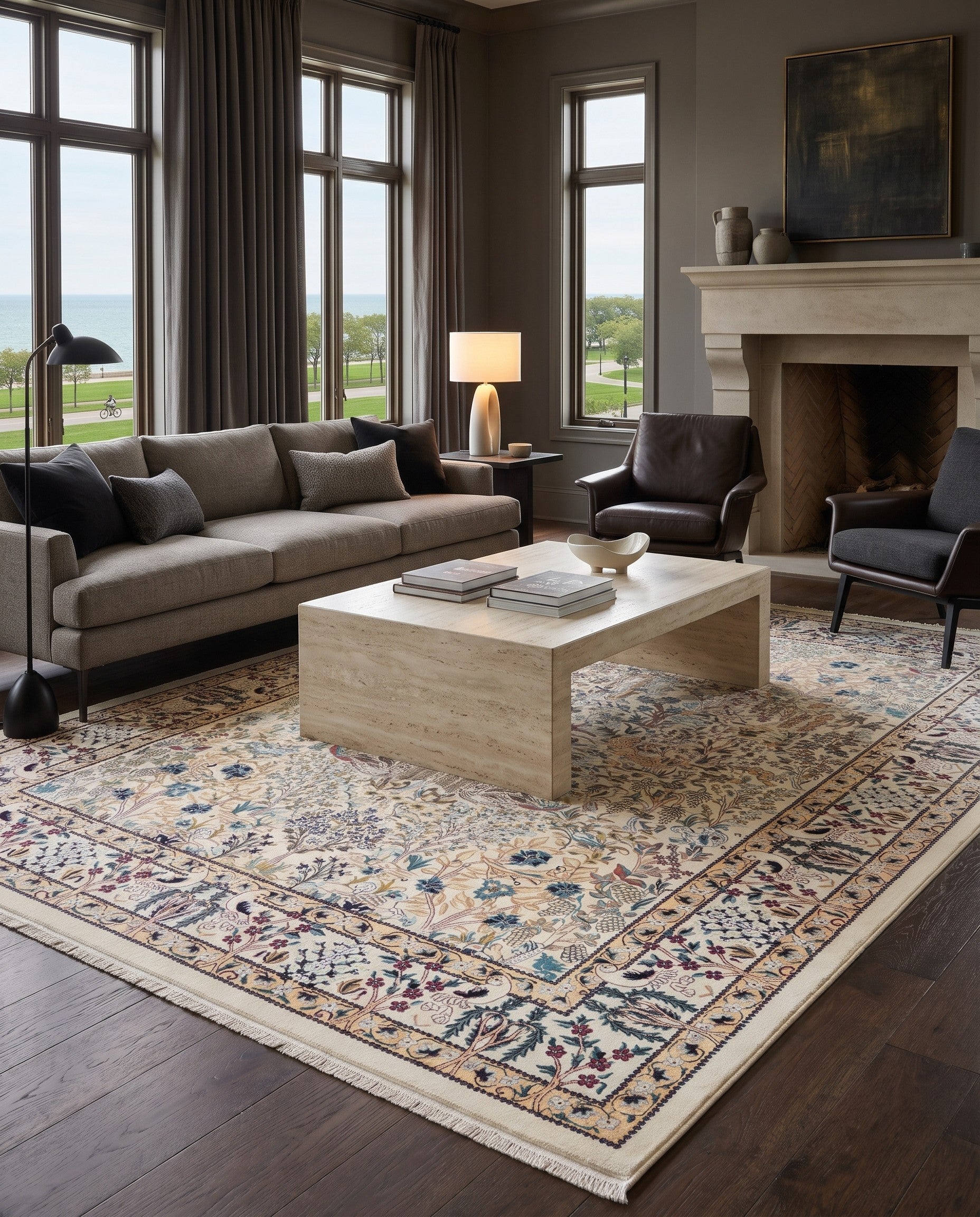 Ivory Nain Design Rug