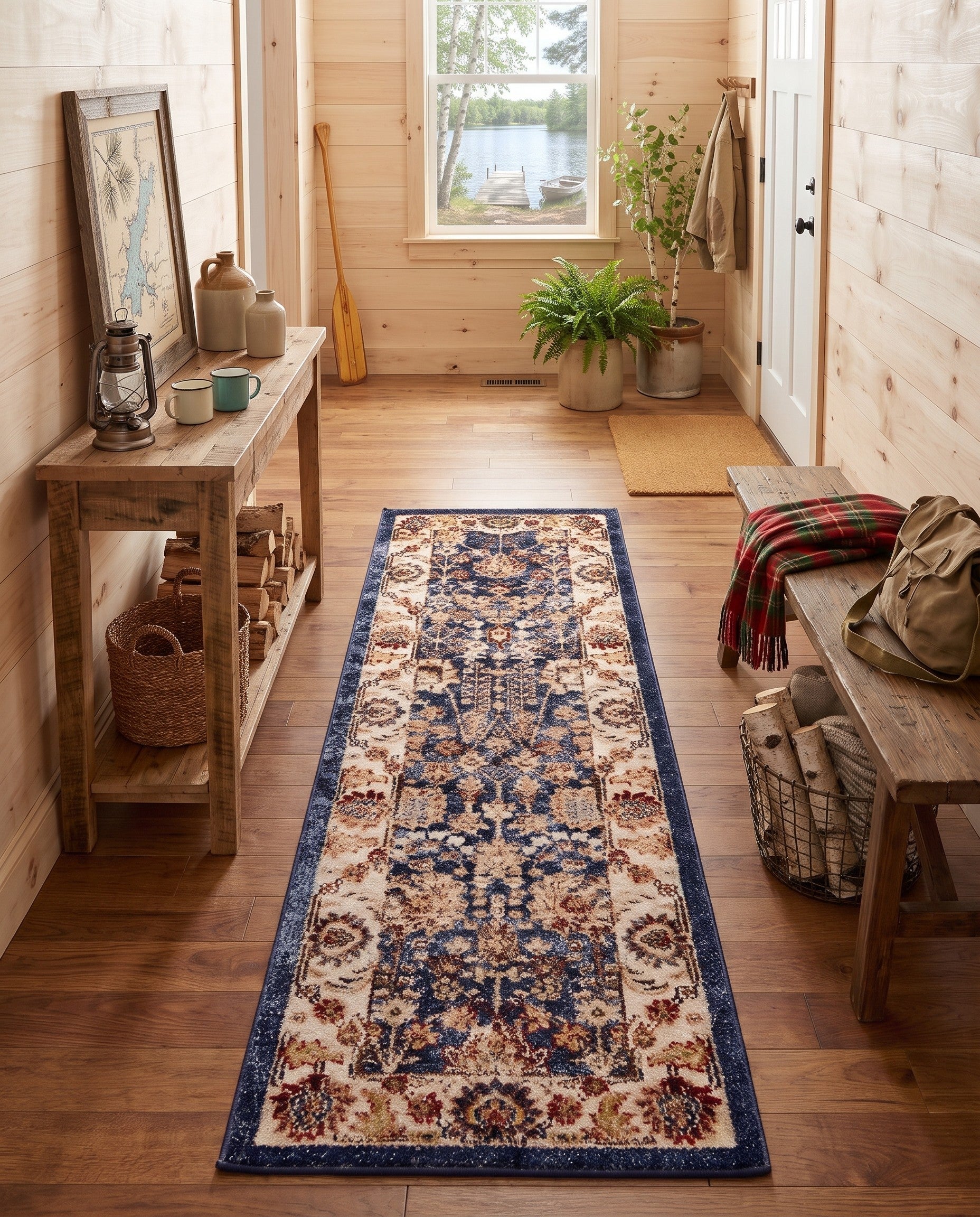 Light Blue Eden Runner Rug