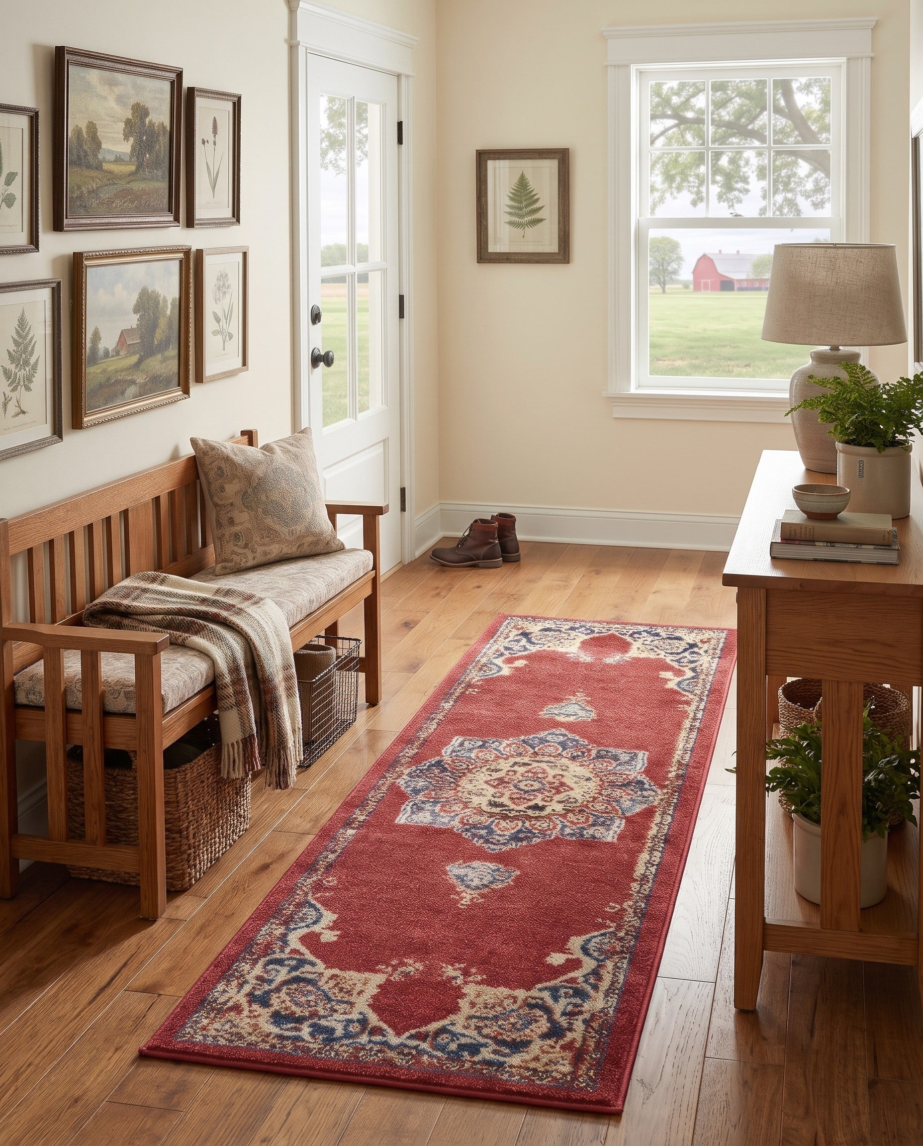 Burgundy Eden Runner Rug
