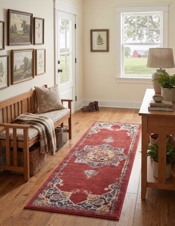 Burgundy Eden Runner Rug