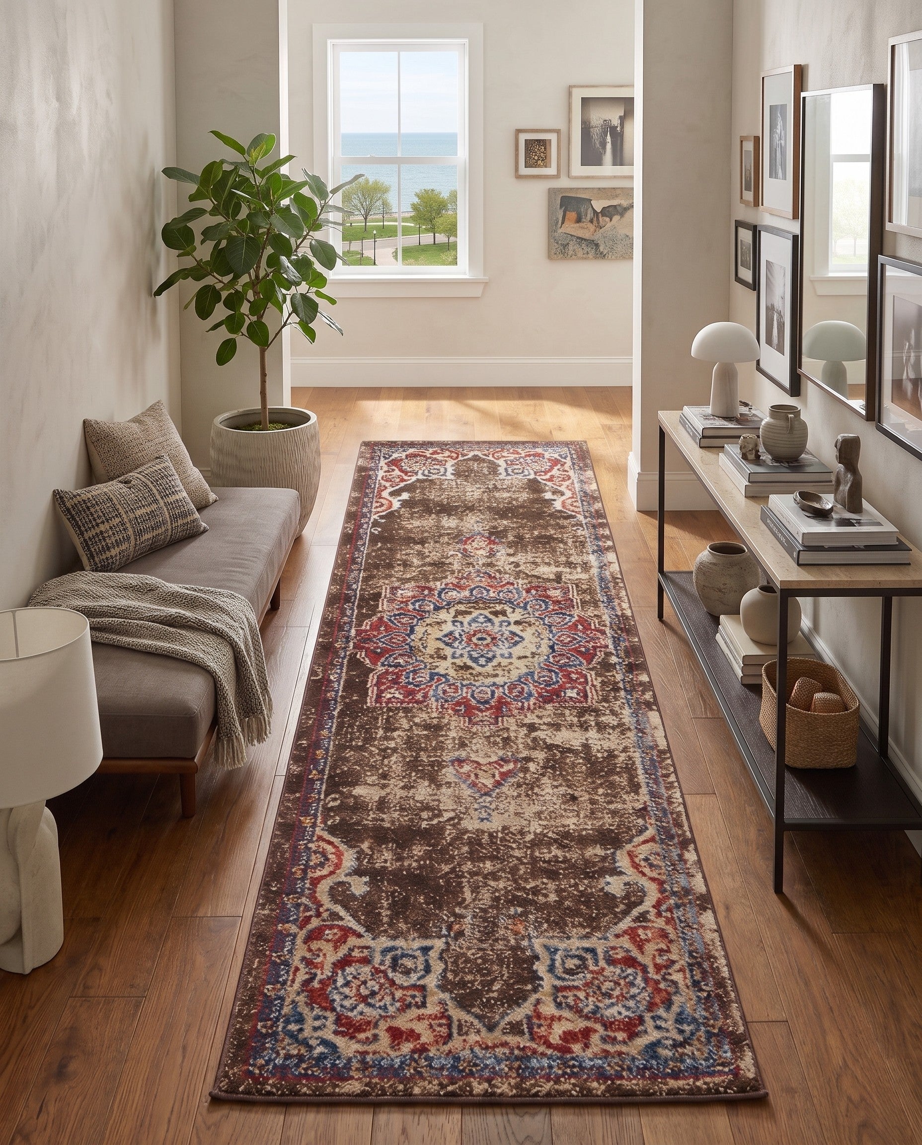 Chocolate Brown Eden Runner Rug